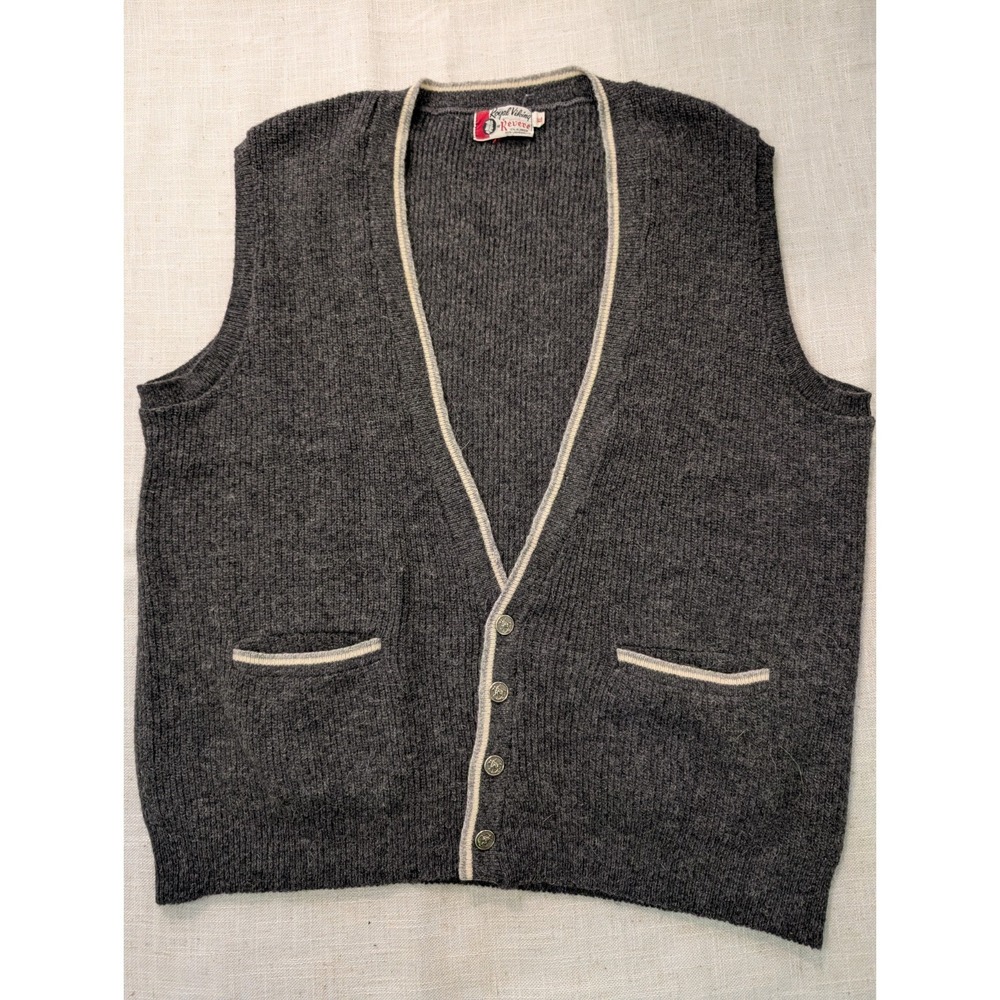 Vintage Royal Viking Sweater Vest Men's Lambswool / Alpaca MCM Pockets XL
